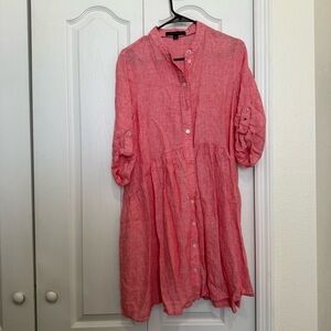 Pink Button-Up Women's Dress